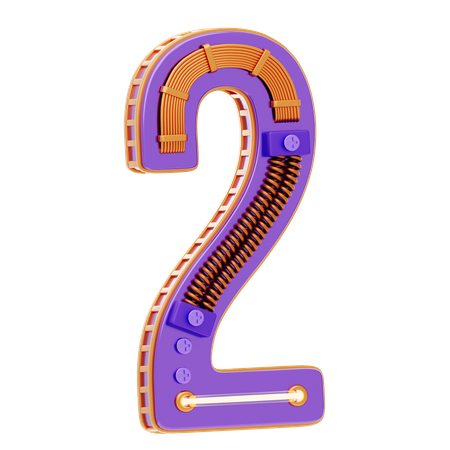 Number Two  3D Icon