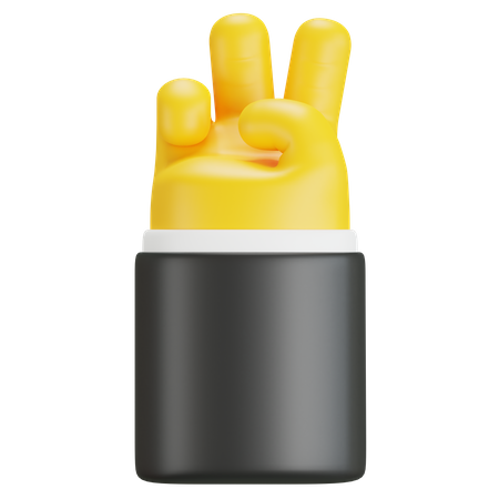 Number Two Hand Gesture  3D Icon