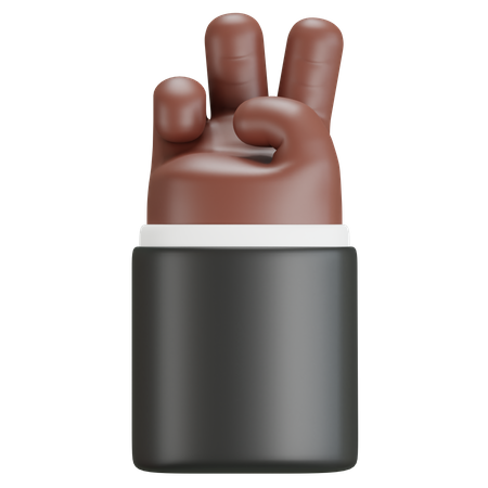 Number Two Hand Gesture  3D Icon