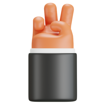 Number Two Hand Gesture  3D Icon
