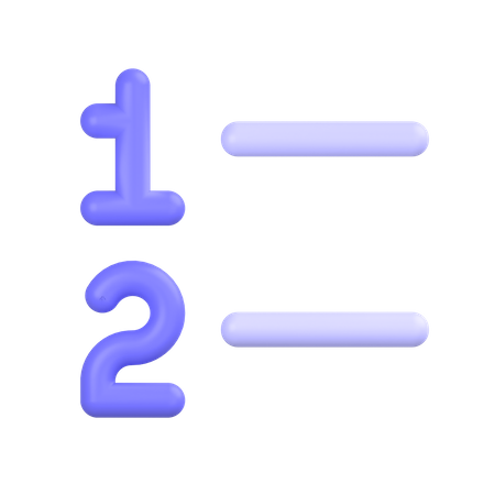 Numbered List  3D Icon