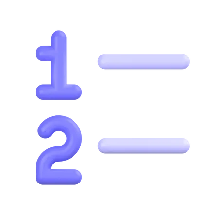 Numbered List  3D Icon
