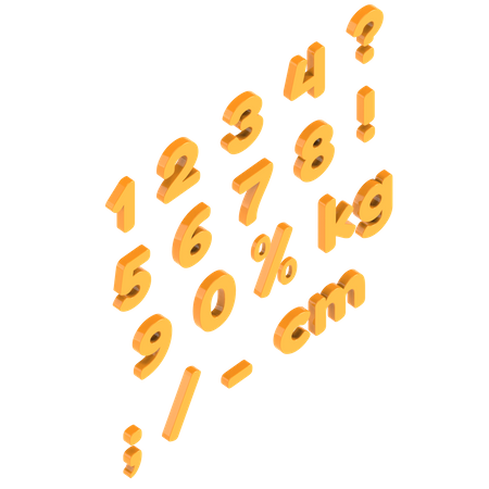 Numbers And Symbols  3D Illustration