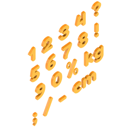 Numbers And Symbols  3D Illustration