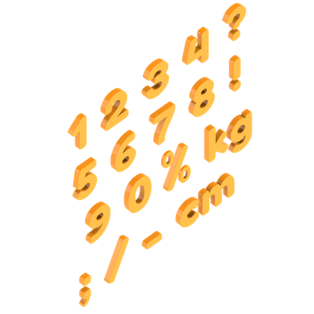 Numbers And Symbols 3D Illustration