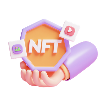 NFT numérique  3D Illustration