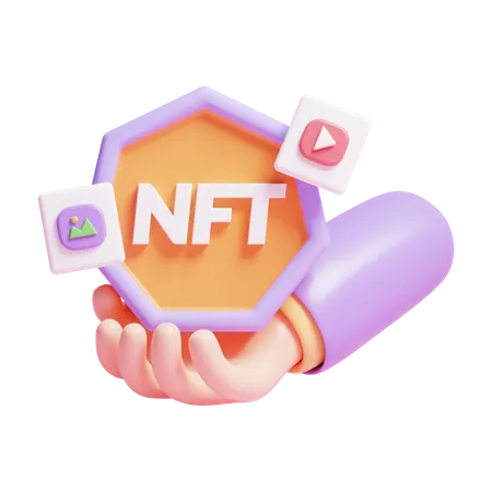 NFT numérique  3D Illustration