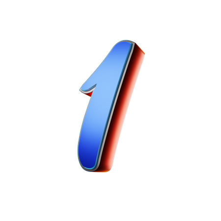 Tipografía número 1  3D Icon