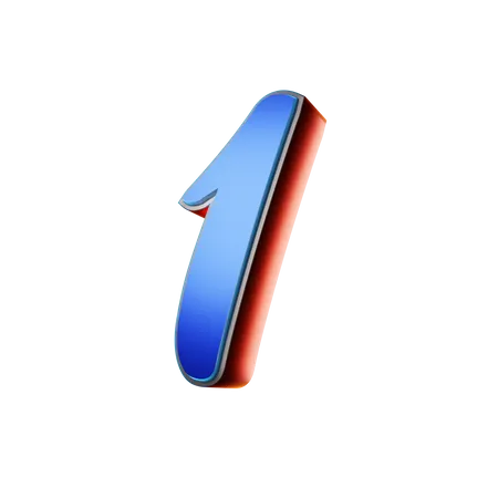 Tipografía número 1  3D Icon