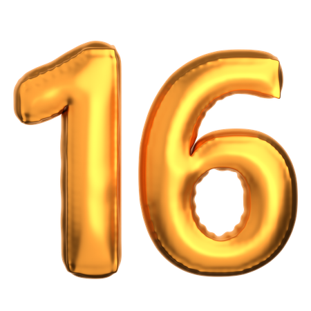 Numero 16  3D Icon