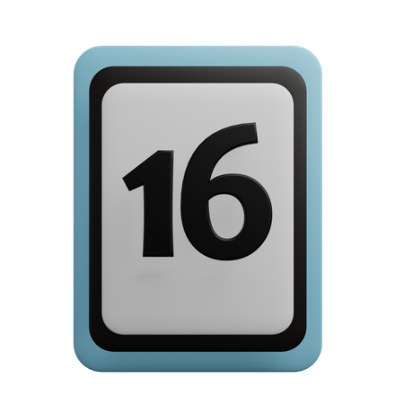 Numero 16  3D Icon