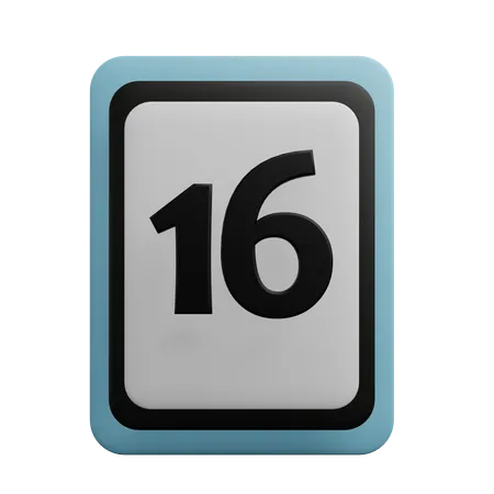 Numero 16  3D Icon