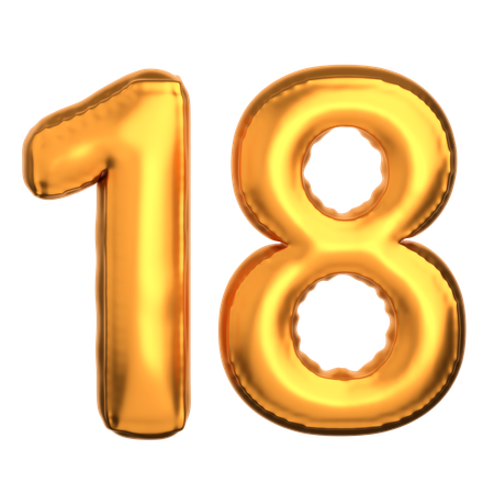 Numero 18  3D Icon