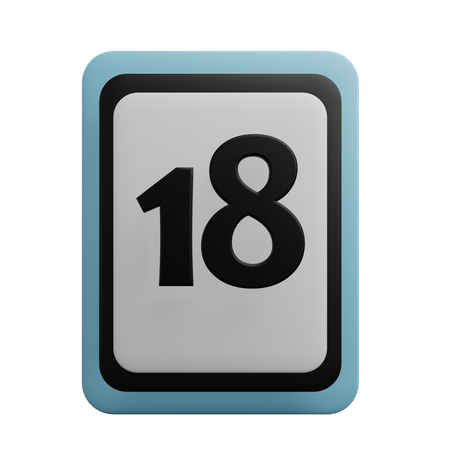 Numero 18  3D Icon