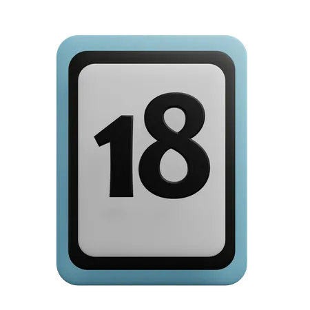 Número 18  3D Icon