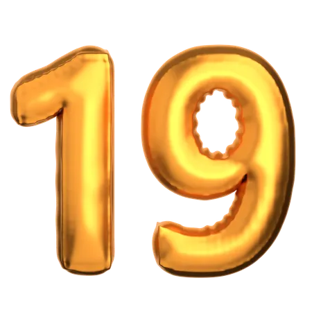 Numero 19  3D Icon