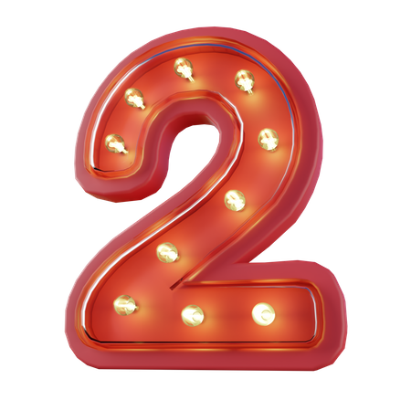 Número 2  3D Icon