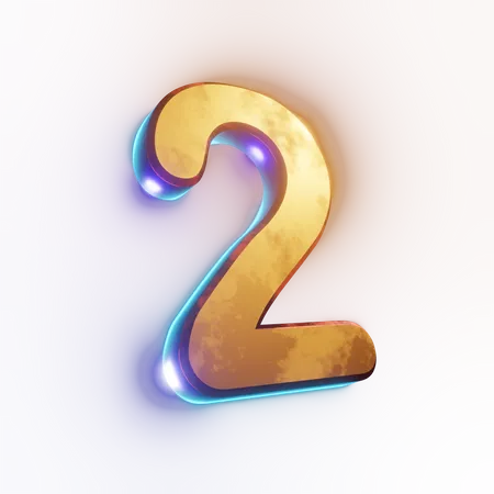 Efecto de texto número '2'  3D Icon