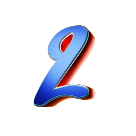 Tipografía número 2  3D Icon