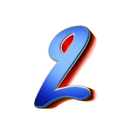 Typographie numéro 2  3D Icon