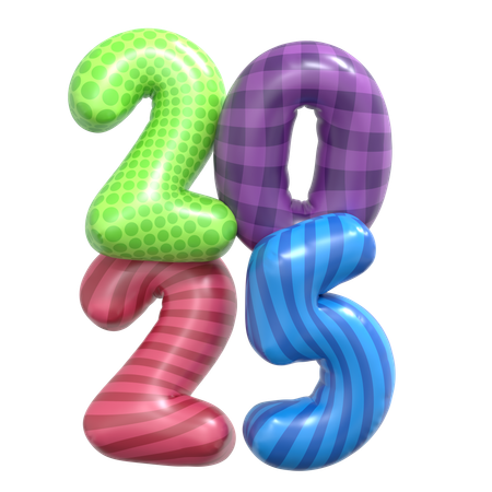 Ballon en forme de numéro 2025  3D Icon