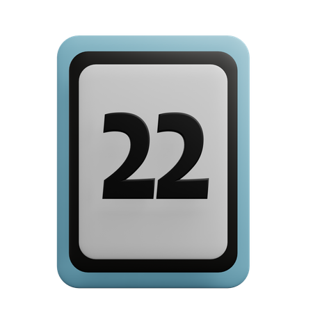 Número 22  3D Icon