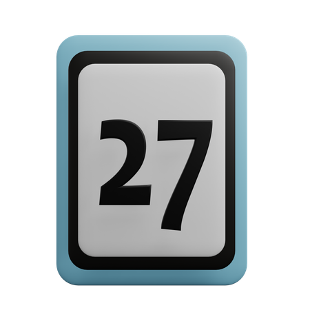 Numero 27  3D Icon