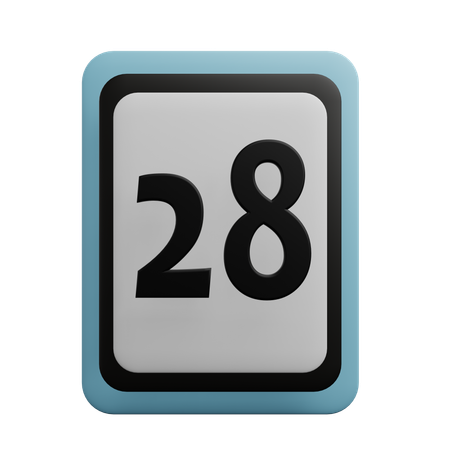 Número 28  3D Icon