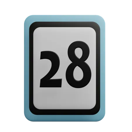 Número 28  3D Icon