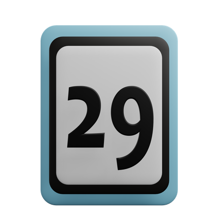 Número 29  3D Icon