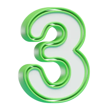 Numéro 3  3D Icon