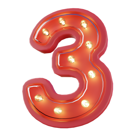 Numero 3  3D Icon