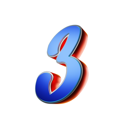 Tipografía número 3  3D Icon