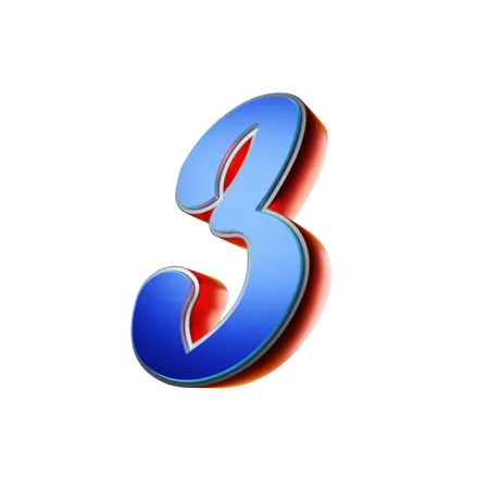 Tipografía número 3  3D Icon