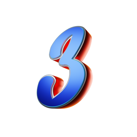 Typographie numéro 3  3D Icon