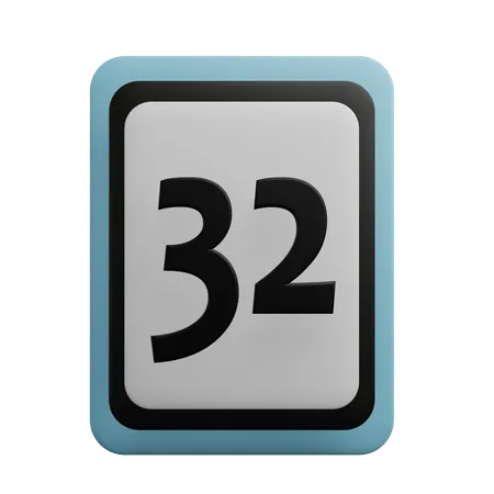 Numero 32  3D Icon