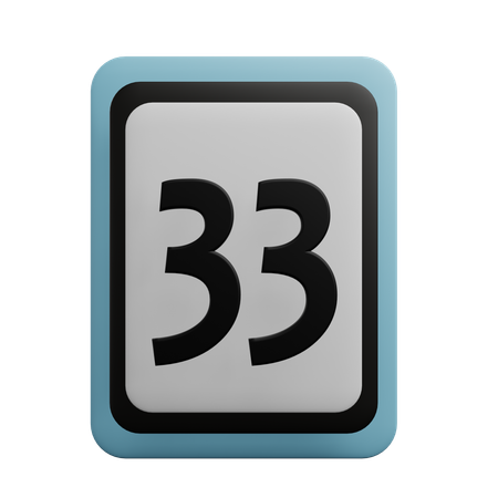 Número 33  3D Icon