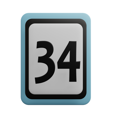 Numero 34  3D Icon