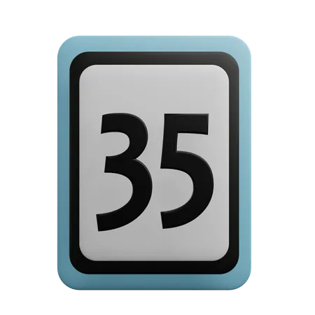 Número 35  3D Icon