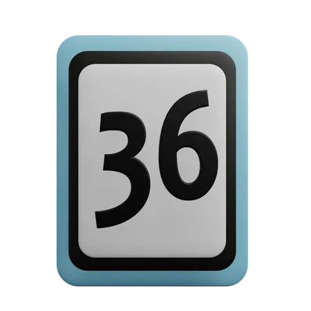 Número 36  3D Icon