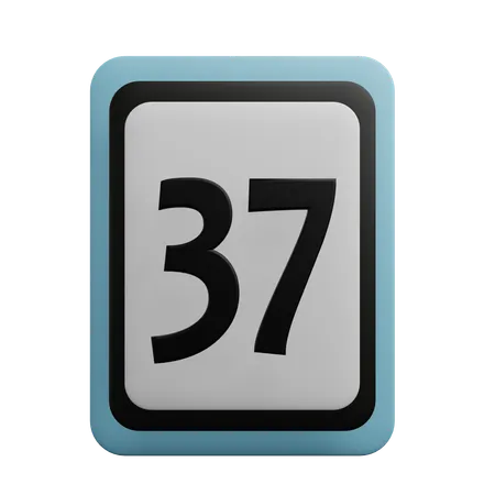 Número 37  3D Icon