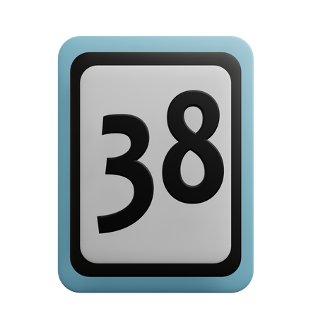 Número 38  3D Icon