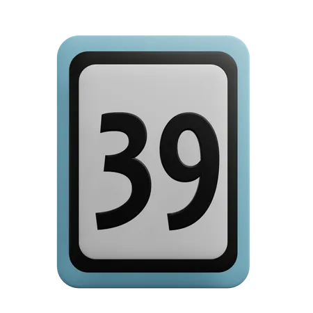 Número 39  3D Icon