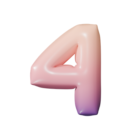 Numéro 4  3D Icon