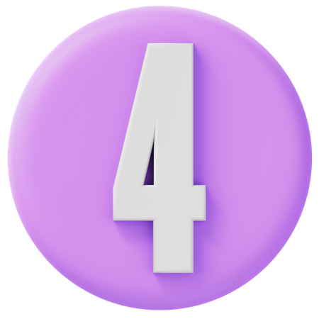 Numéro 4  3D Icon