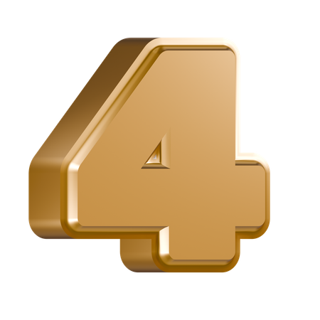 Numéro 4  3D Icon
