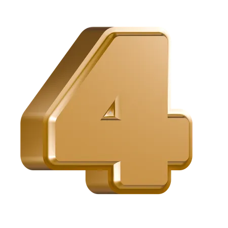 Numéro 4  3D Icon