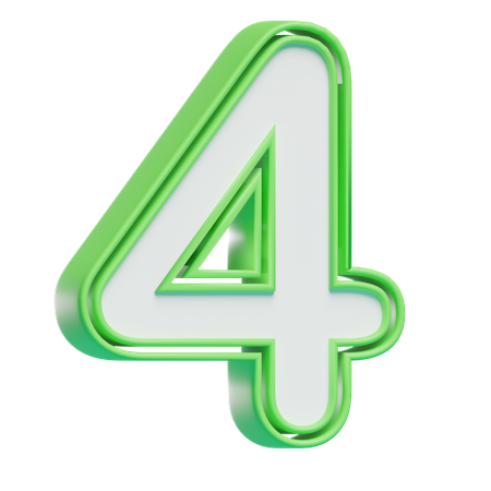 Numéro 4  3D Icon
