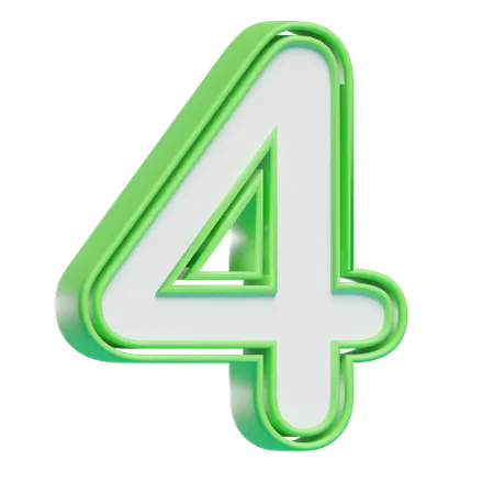 Numéro 4  3D Icon