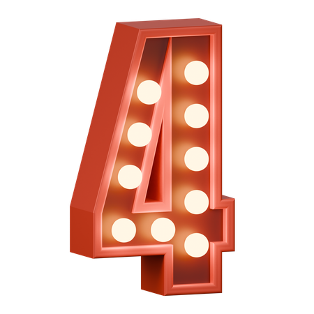 Numéro 4  3D Icon